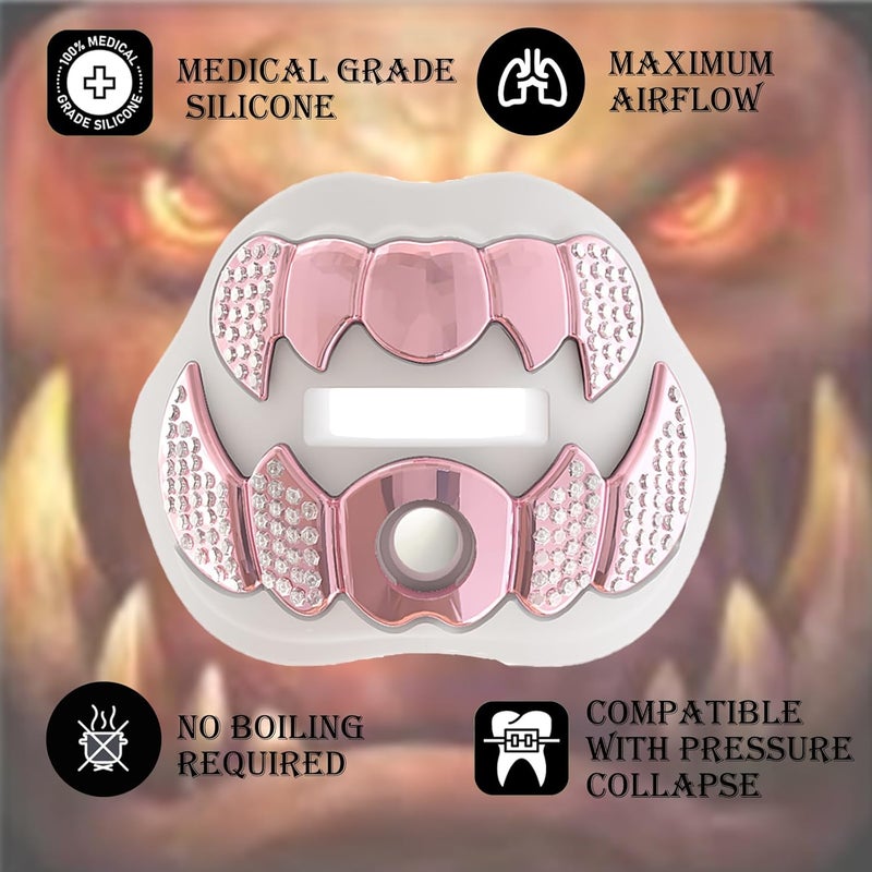 LeCool Football Mouth Guard with Connected Strap- 3D Beast Chrome Adult and Youth Mouth Guard-Mouth Piece for Sports for Maximum Air Flow and Teeth Protection - Image 3